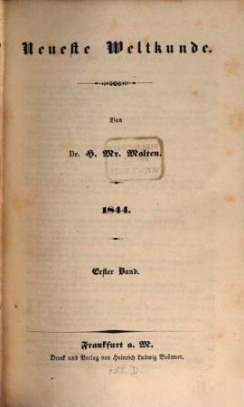 Neueste Weltkunde. 1844,1/2