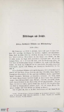 Herzog Ferdinand Wilhelm von Württemberg : (1659-1701.)