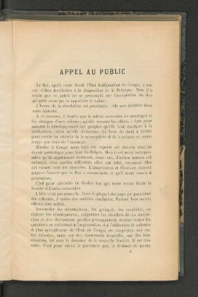 Appel Au Public.