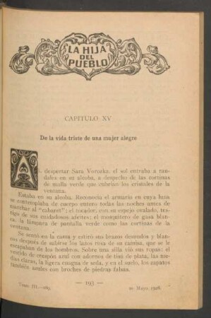 Capítulo XV - De la vida triste de una mujer alegre