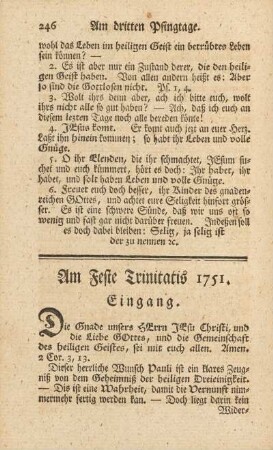 Am Feste Trinitatis 1751