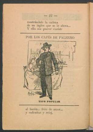 Por los cafés de Palermo - [Grabado] : Tipo popular