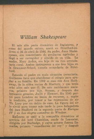 William Shakespeare - [Nots bibliografía]