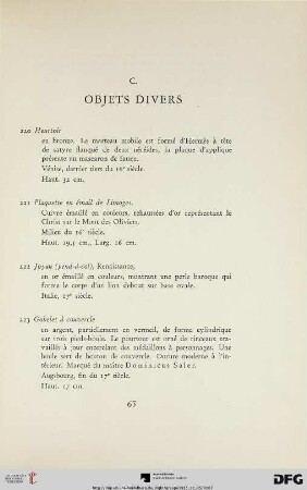 C. Objets divers (Nr. 220-268)