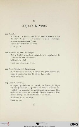 C. Objets divers (Nr. 220-268)