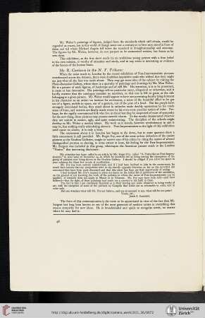 Mr. R. [Royal] Cortissoz in the New York Tribune [incl. reprint of a disclaimer by John Singer Sargent to the Nation, London]