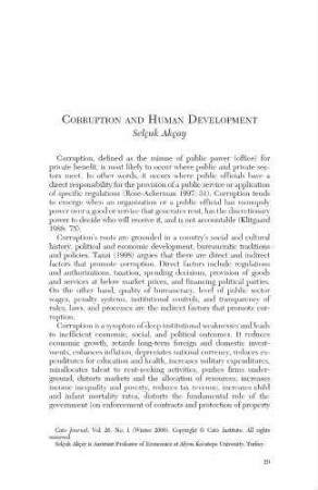 Corruption and Economic Growth
