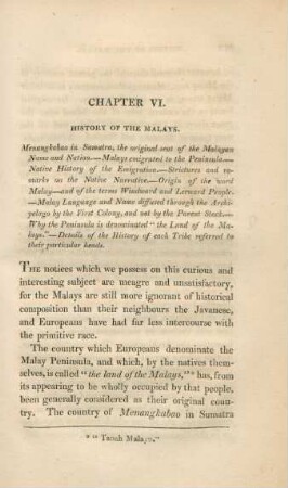 Chapter VI. History of the Malays