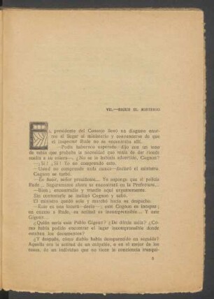 VII. - Sigue el misterio