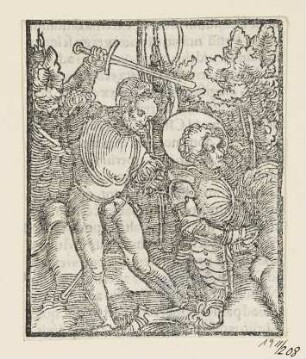 Enthauptung des Heiligen Georg, aus: Johann Eck, "Quintae partis Iohan Eckii in Lutherum et alios", Augsburg 1534; S. 92 recto