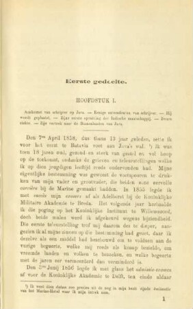 Hoofdstuk I. Aankomst van schrijver op Java ...