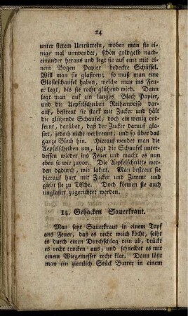 14. Gebacken Sauerkraut.