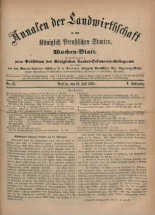 No. 28. Berlin, den 12. Juli 1865. V. Jahrgang.