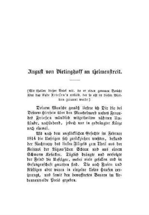August von Vietinghoff an Helmenstreit