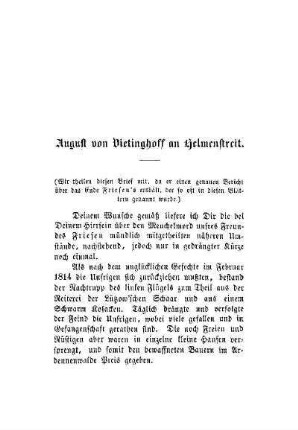 August von Vietinghoff an Helmenstreit