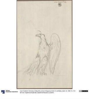 Entwurf zu einem Wappenschild (?) mit Adler