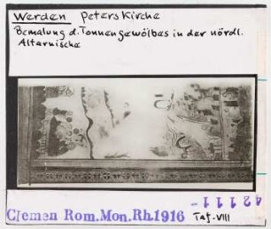 Essen-Werden, Peterskirche: Tonnengewölbe in der nördlichen Altarnische