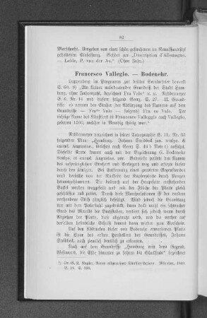 Francesco Vallegio. -- Bodenehr.