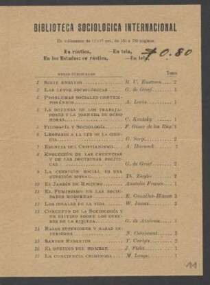 [Obras Publicadas de Biblioteca Sociologica Internacional]