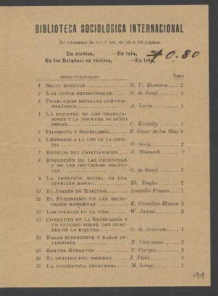[Obras Publicadas de Biblioteca Sociologica Internacional]