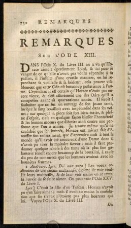 230-237, Remarques sur l'ODE XIII.