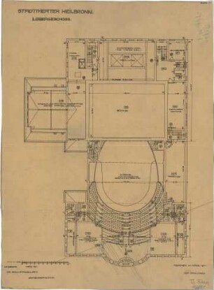 Fischer, Theodor; Heilbronn; Stadt-Theater - Grundriss 2. OG