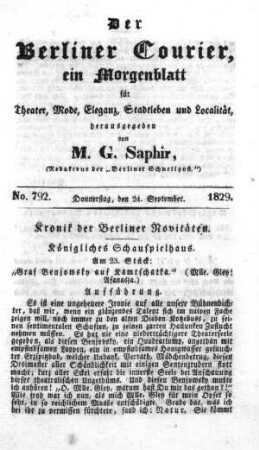 No. 792, Donnerstag, den 24. September 1829
