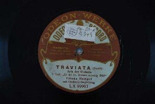 Traviata : Arie der Violetta; I.Teil: "Er ist es, dessen wonnig Bild" / (Verdi)