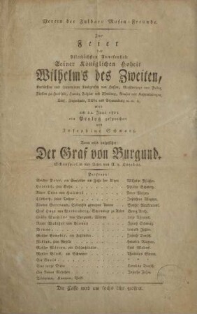 Verein der Fuldaer Musen-Freunde.