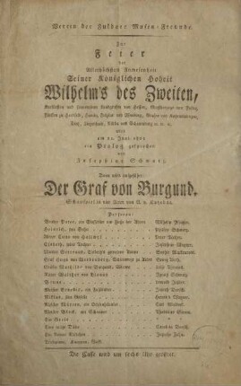 Verein der Fuldaer Musen-Freunde.