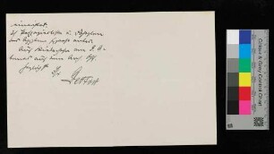 Mein lieber Karpf, […] Unterschrift Lettow