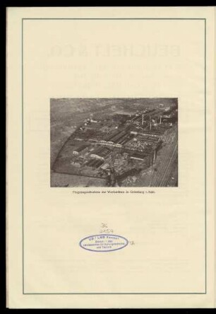 Flugzeugaufnahme der Werkstätten in Grünberg i. Schl.