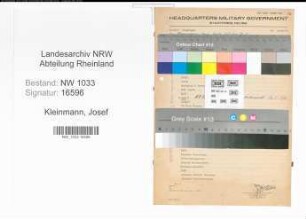 Entnazifizierung Josef Kleinmann , geb. ()