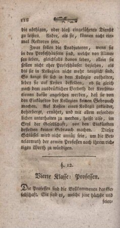 § 12. Vierte Klasse: Professen.