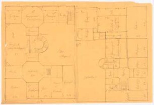 Villa: 2 Grundrisse 1:200