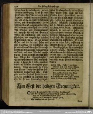 Am Fest der heiligen Dreyeinigkeit