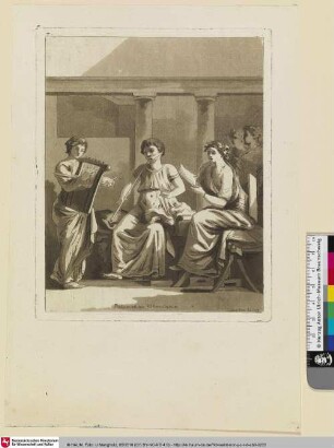 Peinture antique d'Herculanum; [Musizierende]