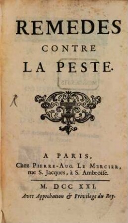 Remèdes contre la peste