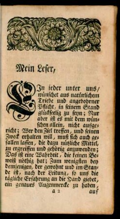 Mein Leser,