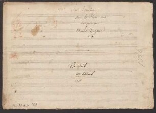 Variations, fl, G-Dur - BSB Mus.Schott.Ha 1479 : [title page:] Six Variations // pour la Flute seule // composées par // [crossed out:]p // Charles Wagner // N|o| [crossed out: 6] 7.