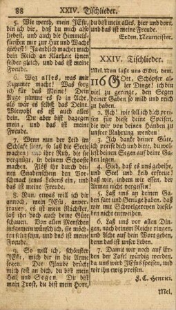 XXIV. Tischlieder