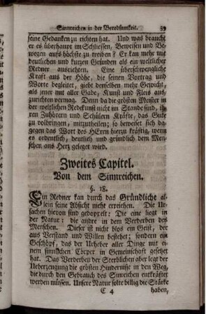 Zweites Capitel. Von dem Sinnreichen.