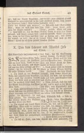 X. Von dem Lehramt und Wandel Jesu auf Erden.