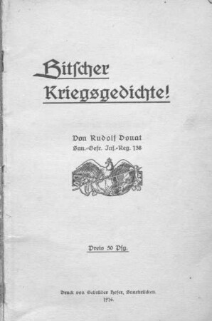 Bitscher Kriegsgedichte!