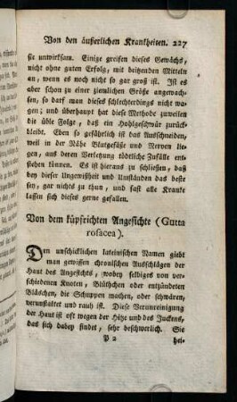 227-232, Von dem küpfrichten Angesichte (Gutta rosacea)