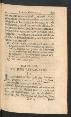 Caput VIII. De Iure Patronatus