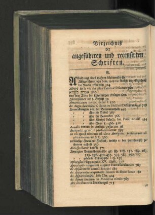 Verzeichnis der angeführten und recensirten Schriften.