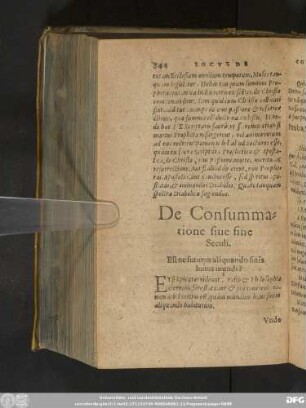 De Consummatione sive fine Seculi.