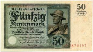 Geldschein, 50 Rentenmark, 20.3.1925