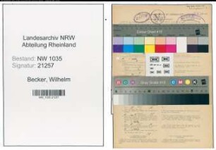 Entnazifizierung Wilhelm Becker , geb. 04.10.1898 (Bergmann)